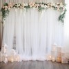 20x10 White Tulle Backdrop Curtains for Parties, Sheer Backdrop Curtain