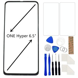 FainWan Front Screen Glass Outer Panel Lens Replacement +OCA Repair Tools Kit Compatible with Motorola Moto One Hyper XT2027 XT2027-1 6.5inch Black Adhesive