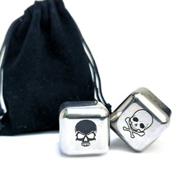 Creative 1-Inch Metal Skull Dice Set, 2Pcs/Set Skeleton&Bones Pattern D6 Gaming Rolling Dices for Party Tabletop Games