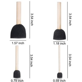 WAFJAMF 20-Pieces Assorted Size Round Sponges Brush Set, Paint Tools for Kids – Black