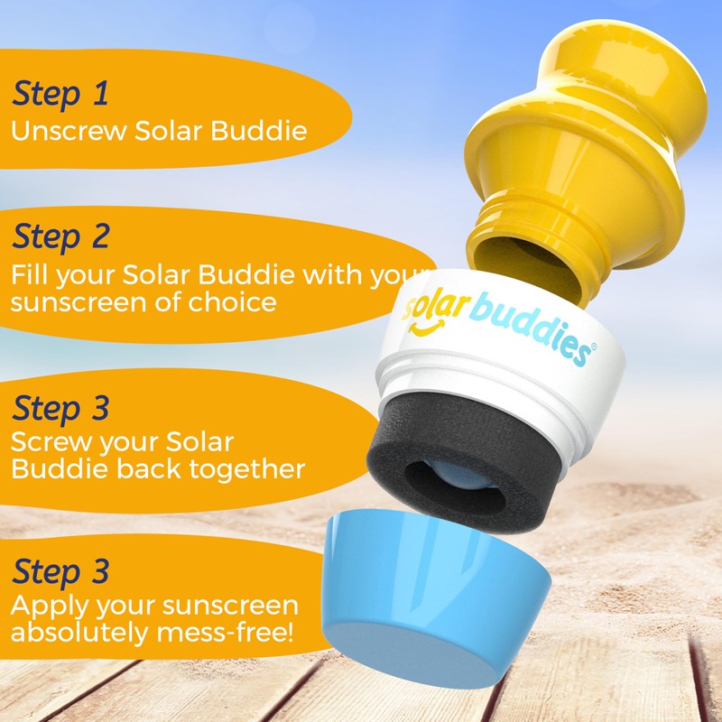 BBGG Quad Pack Solar Buddies Refillable Roll On Sponge Applicator