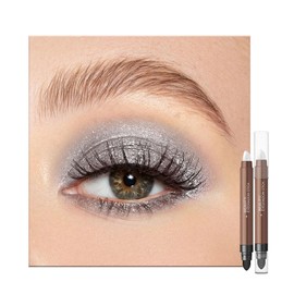 Pearl White Eyeshadow Stick, Metallic Highlight Pencil Crayon Brighten Pen Eye Shadow, High Pigmented Eyeliner Smooth Blendable Pearlescent Cream Eyeshadow Easy to Color for Eye Makeup