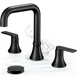 HOIGY 8 Inch Widespread Bathroom Faucet 3 Hole, Bronze Faucet for Bathroom Sink 360 Degree Swivel, 2 Handles Bathroom Faucets with Pop-Up Drain & Water Supply Hose for Modern, Classic, Lead-Free