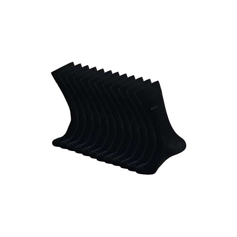 BOSS Men's 6 Pack RS Uni CC Socks, Assorted, Black