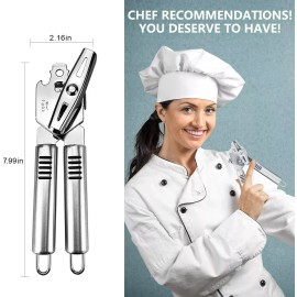 Miniduino Can Opener Bottle Stainless Steel Heavy Duty Blades Strong Professional Chef New