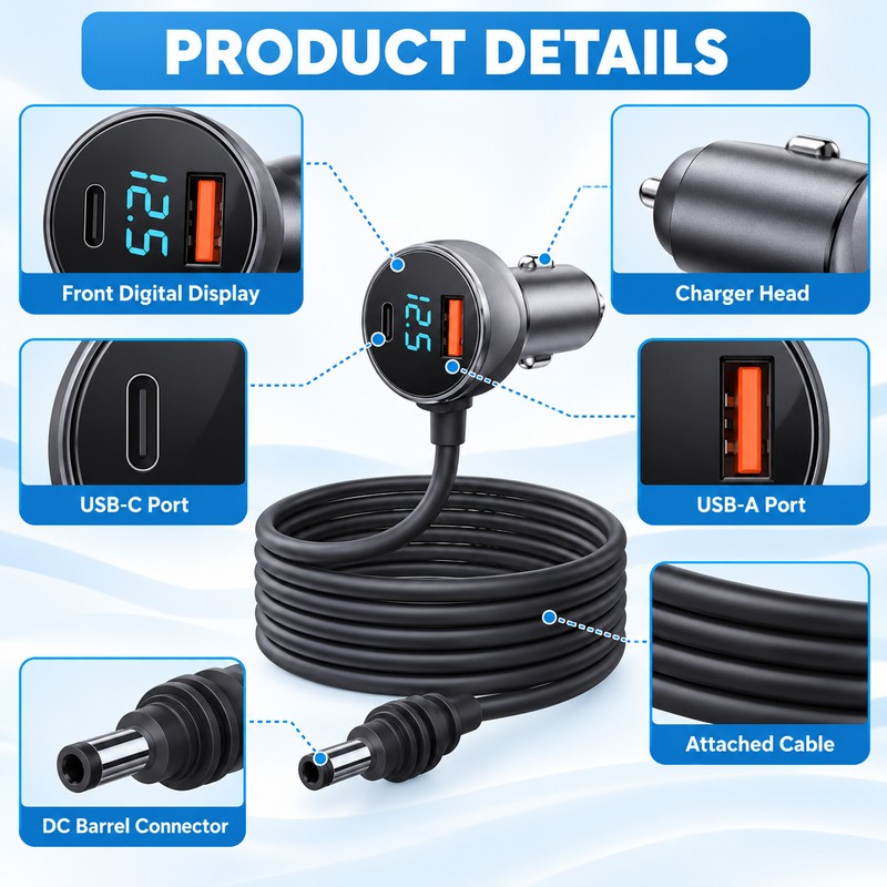 Starlink Mini Car Charger for Vehicle Power – 5m DC