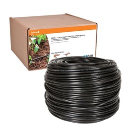 DIG SH512, ¼” 500’ MICROLINE™ Dripline, 12” Dual Outlet Emitter Spacing, UV-Resistant Tubing for Efficient Irrigation | Ideal for Raised Beds | Flexible, Durable, Easy Installation (Brown)