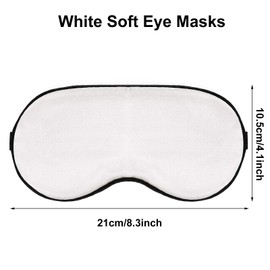 10 Pieces White Eye Sleep Coverings Sublimation Blank Silk Eye Coverings Soft Eye Covering Shade Blindfold with Adjustable Strap for Sleeping Travel Nap Meditation Team Games