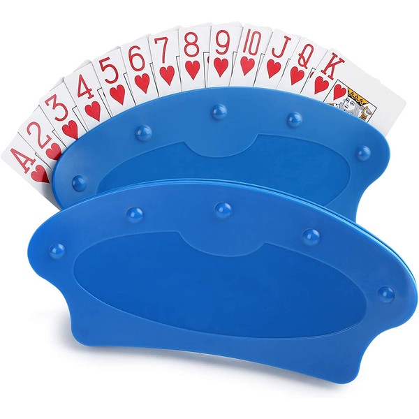 LotFancy Playing Card Holder 2 Pcs, Plastic Hands Free Cards Holders for Canasta, Poker Parties, 21.5 × 10 cm Family Card Game Nights for Kids Seniors