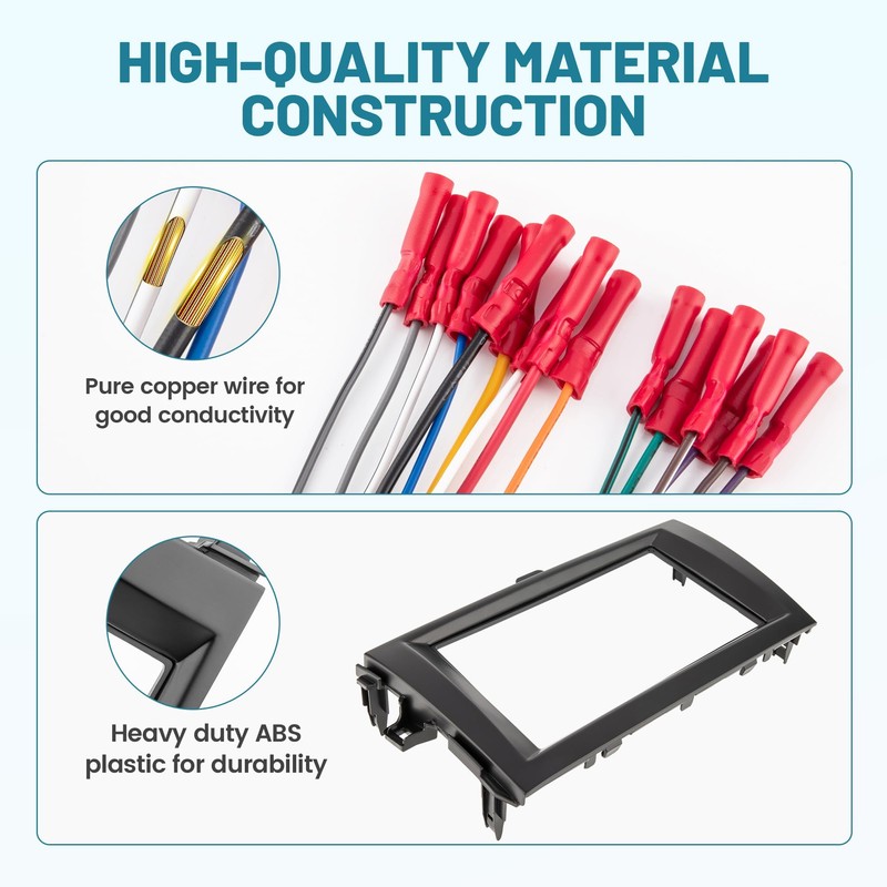 NuIth Double DIN Radio Installation Dash Kit W/Radio Wire Harness