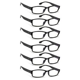 JOSCHOO 6 Pack Computer Reading Glasses for Women and Men with Comfortable Spring Hinges for Men and Womens Readers (6 Black, 2.0)