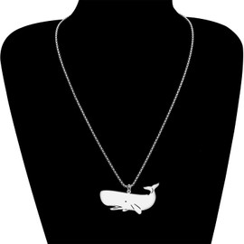 DALANE Stainless Steel Cute Whale Necklace 18k Gold-Plated Pendant Sea Sea Animals Jewellery Gifts for Women Girls Charms Decor, Stainless Steel, No Gemstone