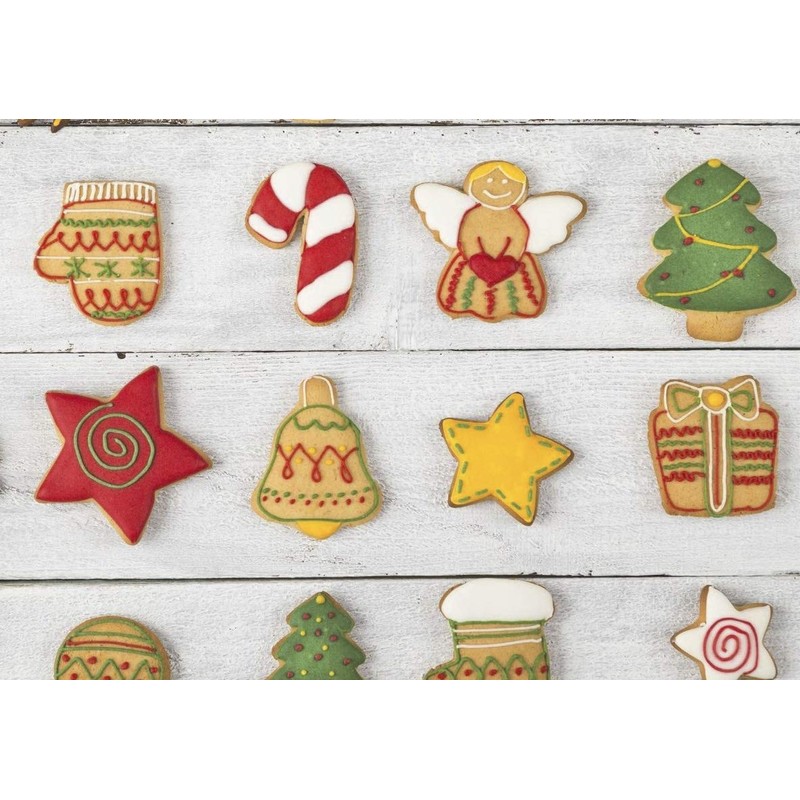 Christmas Cookie Cutters Set, 8 Pieces Plastic Biscuit Cutters -