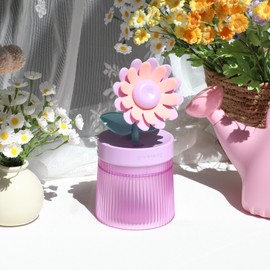 Sunflower Small Humidifier for Plant, Cool Mist Mini Humidifiers for Bedroom, Desk Personal Humidifiers with Diffuser for Indoor Office Car, Portable Humidifier for Travel - Purple 260ml