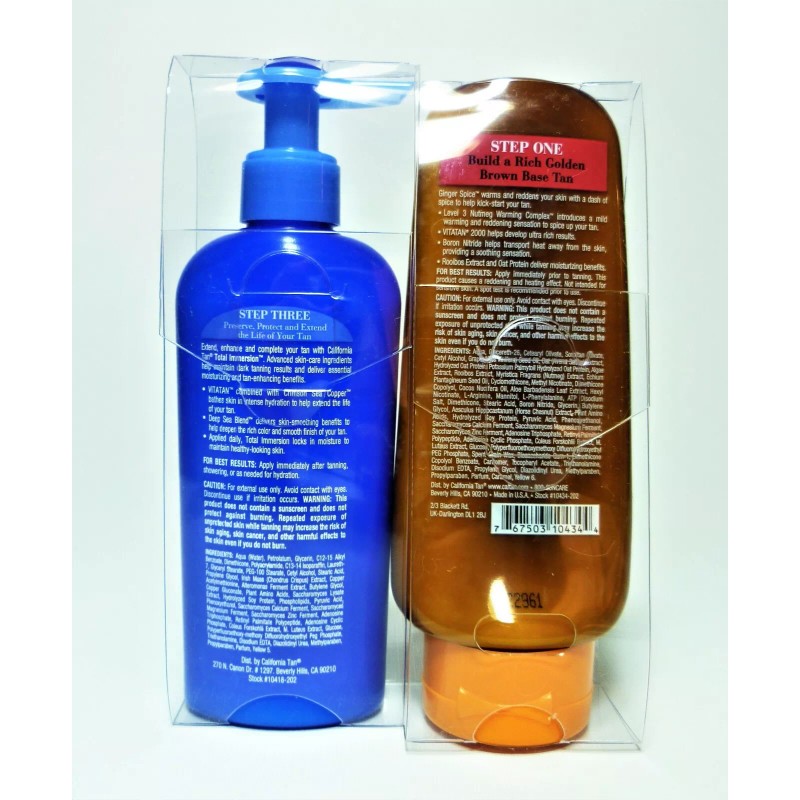 CALIFORNIA TAN "GINGER SPICE" / "TOTAL IMMERSION" 6Z LOTION COMBO