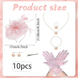 ZcrPrn Pink Fascinators for Women, Fascinators for Women, Tea Party Hats for Girls, Girls Tea Party Hat, Kids Teas Party Hat for Girl and Womens, Includes Headband, Clips, Jewelry Set