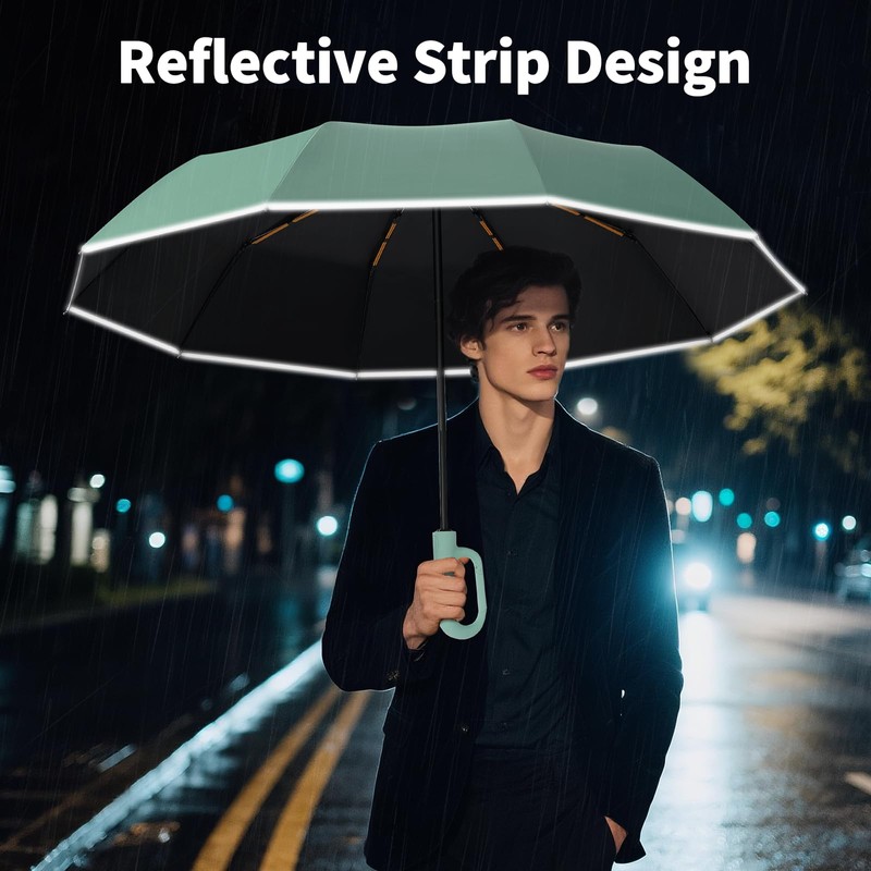 Seniny Travel Umbrella with Carabiner Handle, Automatic Windproof Large Umbrellas