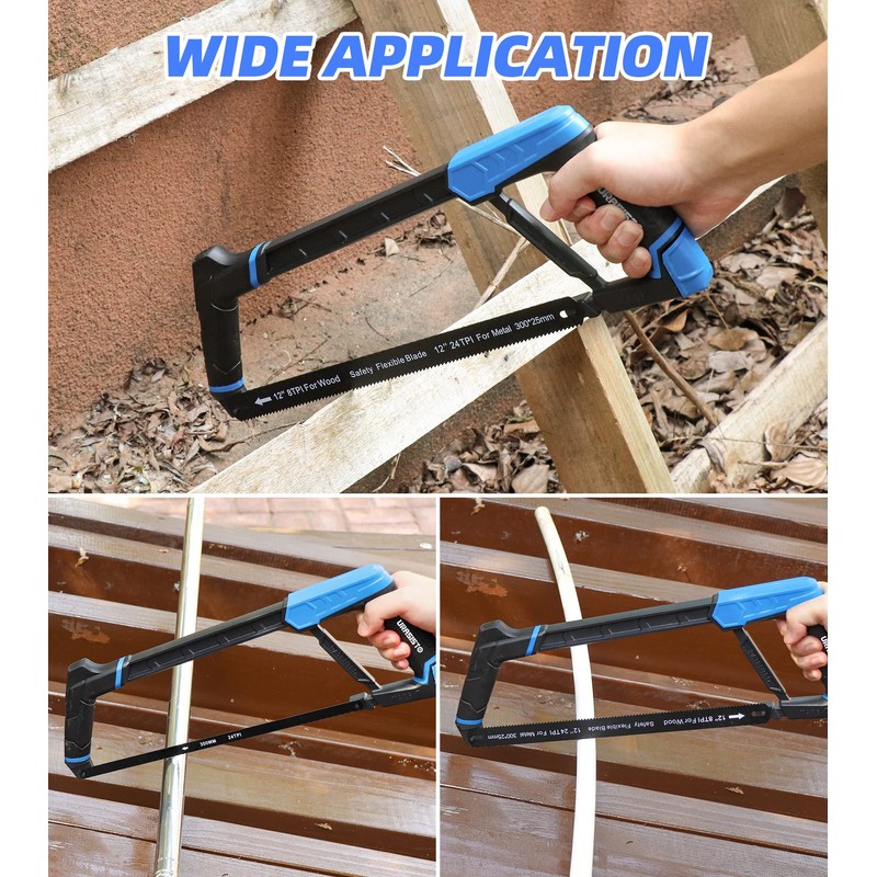 URASISTO Hacksaw Frame Set, 12“ Hacksaw Frame, 6'' Hacksaw Frame