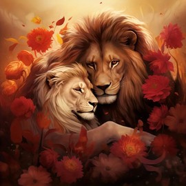 Acudotr Diamond Painting Kits for Adults, 5D DIY Lion Diamond Art Kits for Beginners, Full Drill Diamond Painting Kits for Home Wall Decor, 12x12 Inch