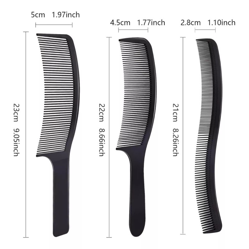 Universo en Linea Trio Peines Curvos Peluquería Barbería Corte Cabello