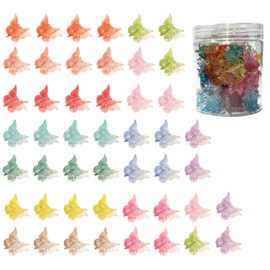 Mini Butterfly Hair Clip, Sparkling Butterfly Hair Clip, 48 Pieces Set in 12 Colors, 90s Y2K Sparkling Mini Hair Clip