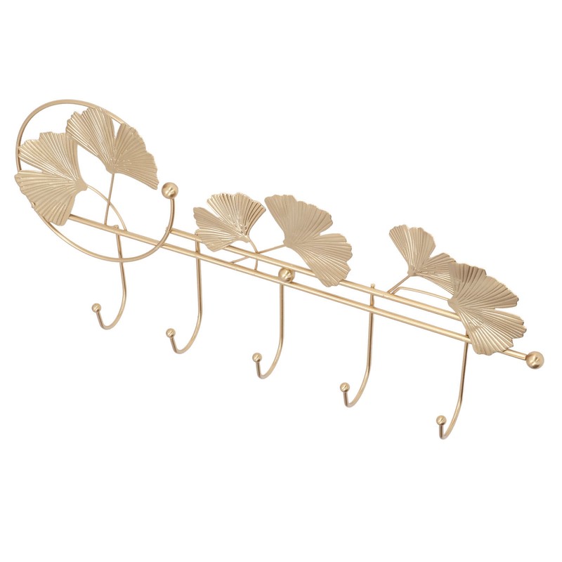 Wall Coat Rack Ginkgo Leaf Design Simple Elegant Style Wide