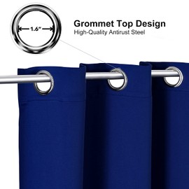 ChrisDowa Blackout Curtains 108 Inches Long for Living Room, Grommet Thermal Insulated Room Darkening Curtains for Bedroom (1 Panel Set, Royal Blue, 52W x 108L)