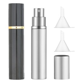 Zingso Cocktail Atomizer Coffee Bean Spritzer, 2 Pcs 15ml Coffee Bean Spray Bottle for Absinthe Vermouth, Refillable Perfume Atomizer RDT Spray Bottle Bitters Bottles for Cocktails (A-Black + Silver)
