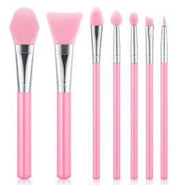 7PCS Silicone Brush Applicator Kit, Resin Brush Applicator UV Resin Brushes Applicators Jelly Brushes Applicators for Cream Makeup Products and Epoxy Art Crafting, Pink