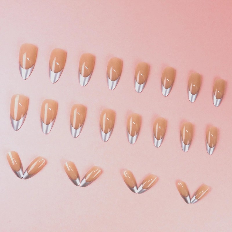 Nail Tip, Long Almond, 24 Pieces, Nail Tip, False Nail,