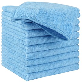 HIDMD Microfiber Cleaning Cloth, All-Purpose Microfiber Towels, Cleaning Rags Dish Cloths Super Absorbent Fast Drying Cleaning Cloths 30cm x 30cm 10Pack Sky Blue