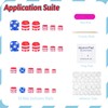 4th of July Press on Toenails Short Square Patriotic Fake