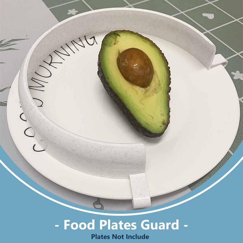 Food Plate Clip-On Guard, Reusable Scooping Food Spill Prevention Eating
