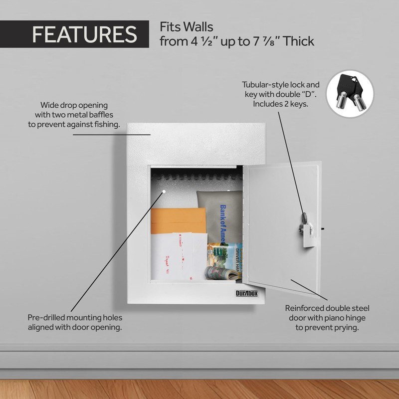 Durabox Through-The-Wall Drop Box Deposit Safe 17 x 13 x