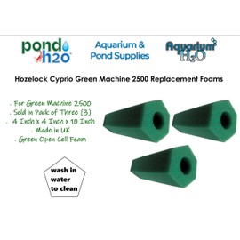 Hozelock Cyprio Green Machine Generic Repacement Filter Media Foams 3 Pack, 2500 Pond Filter Replacement Foams