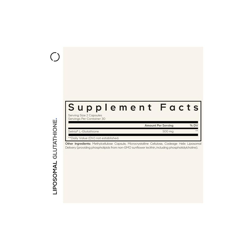 Codeage Suplemento de glutatión liposomal – Piel pura reducida de
