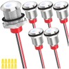 MKBKLLJY 6Pcs 12mm DC 12-24V 1A White LED Metal Indicator