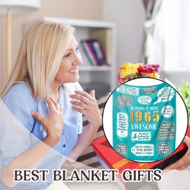 60th Birthday Gifts for Women, Special 60th Birthday Gifts, Blanket Gifts for Women, 60 * 50inches, 60 years old Birthday Gifts for Her