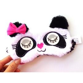 U-Style Cuties Animal Eye Sleep Mask, Relaxation Eyewear, Yoga Relaxation Accessories (White Cat)
