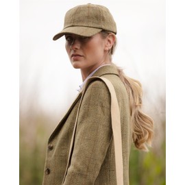 Walker and Hawkes - Derby Tweed Shoulden Baseball Cap - One-Size - Sage with Purple Stripes