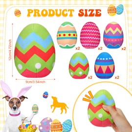 Glimin 10 Pcs Easter Dog Toys Bulk Easter Egg Plush Dog Toy with Squeaker Easter Eggs Squeaky Toys for Dogs Cute Easter Toys for Large Medium Small Dogs Puppy Interactive Durable Dog Chew Toys