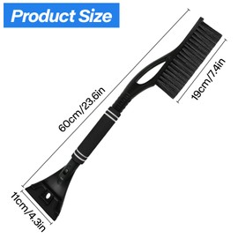 KATELUO Eiskratzer Auto mit Besen, 2 in 1 Auto Eiskratzer, Abnehmbarer Eiskratzer, Eiskratzer Schneebesen, Geschenk für Autobesitzer (Schwarz)