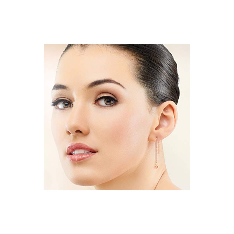DTPsilver® SMALL 925 Sterling Silver Rose Gold Plated Drop Studs