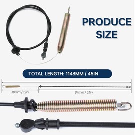 ZAMDOE 175067 Deck Clutch Cable Deck Engagement Cable Compatible for Craftsman LT1000 LT2000 DLT 3000 Lawn Mover for Husqvarna for Poulan Replace 169676 532169676 532175067 21547184
