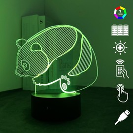 Fincoly Panda Night Light for Kids 3D Cute Animal Toy for Boys Girls Desk Bedside Home Decor Lamp with 16 Colors Changing Touch Sensor Remote Cute Stuff Gift for Birthday
