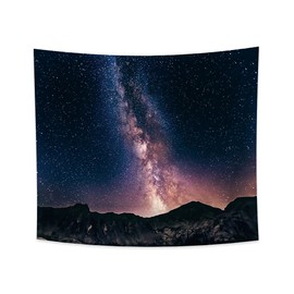 YONGFOTO 180 x 160 cm Star Clear Sky Tapestry, Mysterious Nebula Stars Galaxy Nature Night Landscape Tapestries Universe Mountains Wall Hanging Tapestry for Dorm Bedroom Office Decor