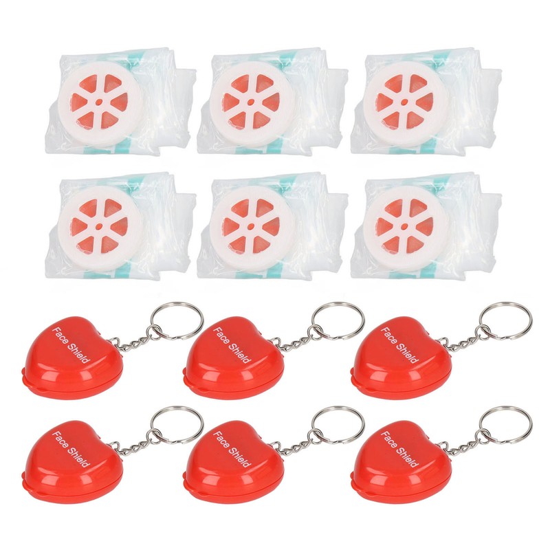 6pcs Cardiopulmonary Resuscitation Face Shield Portable Hygienic Pocket Facial Cover