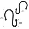 CHICTIE Shower Curtain Hooks Rings,Set of 12 Metal S Hooks,Black