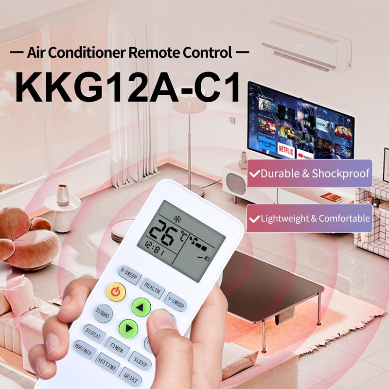 KKG12A-C1 New Replace AC Remote Control Compatible for CHANGHONG/Ree/Pastamic/CHEBLO/ONAX Air