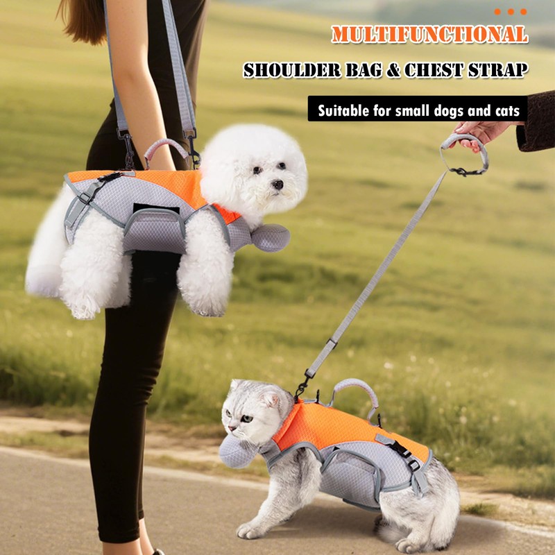 BAMY 2 in 1 Cat Shoulder Carrier, Outdoor Small Dog